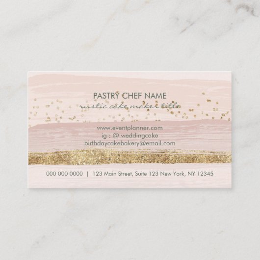 Draagbakkerij van de Blush Pink Wedding Party Visitekaartje (Achterkant)