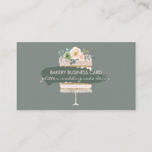 Draagbakkerij van de Blush Pink Wedding Party Visitekaartje (Voorkant)