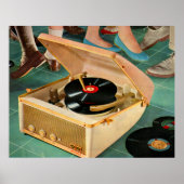 draagbare 1950-recordspeler poster (Voorkant)