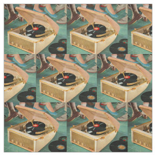 Draagbare 1950s-platenspeler — nieuwigheidsafdru stof