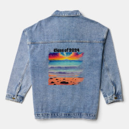 Draagbare Art Beach Afstuderen Denim Jacket