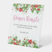 Draagbare Baby shower | Aardbei Reclamebord Met Voetstuk (Voorkant)