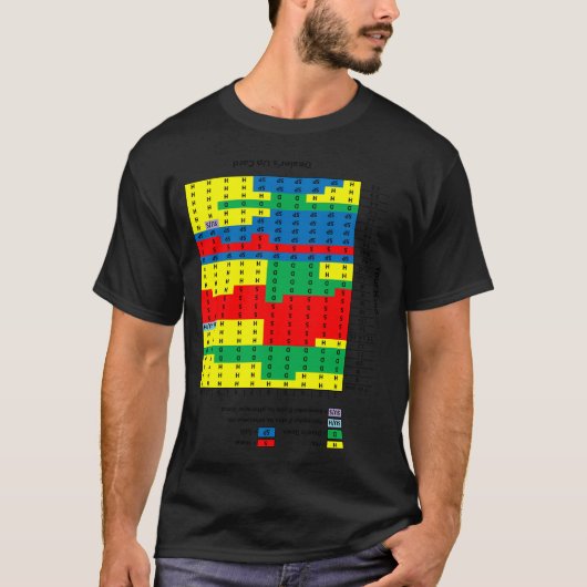Draagbare blackjack strategiekaart (ondersteboven t-shirt (Voorkant)