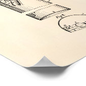 Draagbare brandblusser 1925 - oude pooier poster (Hoek)