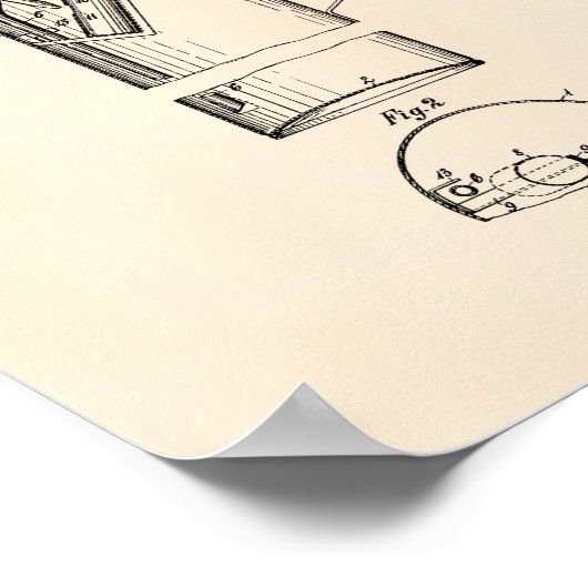 Draagbare brandblusser 1925 - oude pooier poster (Hoek)