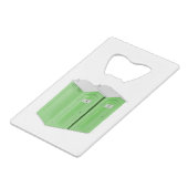 Draagbare chemische toiletten creditkaart flessenopener (Voorkant Gekanteld)