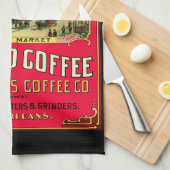 Draagbare Franse markt gebrand koffie Theedoek (Quarter Fold)