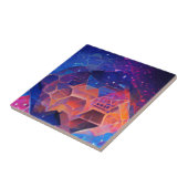 Draagbare geometrische kleurenruimte: blauw paars tegeltje (Zijkant)