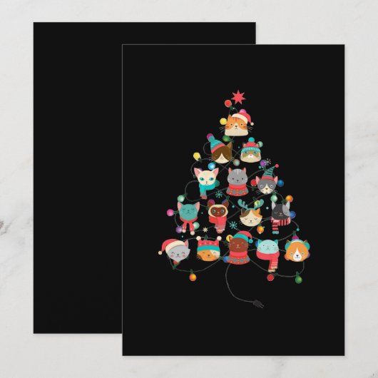 Draagbare kerstboom met een flitslicht bedankkaart (Voorkant / Achterkant)