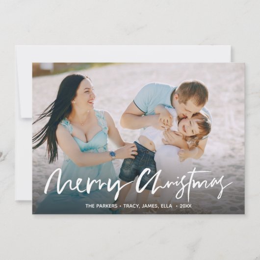 Draagbare kerstkaart met geborstelde hand kaart (Voorkant)