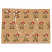 Draagbare kerstwinterdieren met grote cadeautas (Achterkant)