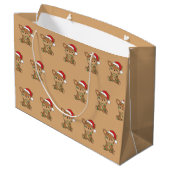 Draagbare kerstwinterdieren met grote cadeautas (Achterkant Gekanteld)