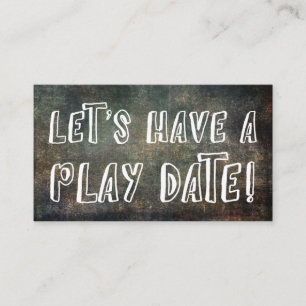 Draagbare lettertype Dark Grunge mama Play Date Ca Contactkaartje