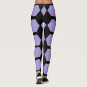 Draagbare paarse zwarte honingraat leggings (Achterkant)