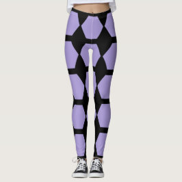 Draagbare paarse zwarte honingraat leggings
