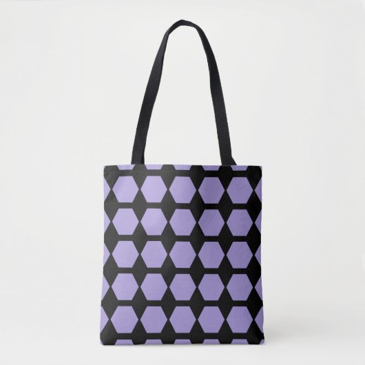 Draagbare paarse zwarte honingraat tote bag (Voorkant)