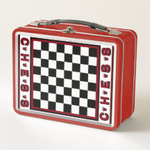 Draagbare schaakbord metalen lunchbox