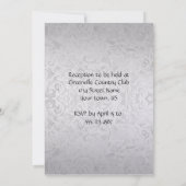 Draagbare Silver Damask Paarse Ribbon Bodembruildi Kaart (Achterkant)