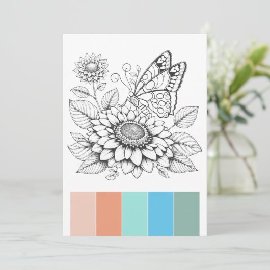 Draagbare Vlinder Kleurplaten Kaarten Kunsttherapi (Staand voorkant)