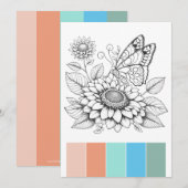 Draagbare Vlinder Kleurplaten Kaarten Kunsttherapi (Voorkant / Achterkant)