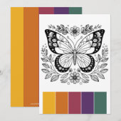 Draagbare Vlinder Kleurplaten Kaarten Kunsttherapi (Voorkant / Achterkant)