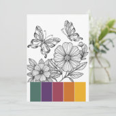 Draagbare Vlinder Kleurplaten Kaarten Kunsttherapi (Staand voorkant)