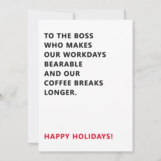 Draagbare werkdagen en koffie breekt grappige geze feestdagenkaart (Voorkant)