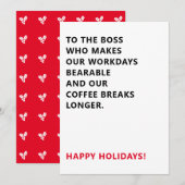 Draagbare werkdagen en koffie breekt grappige geze feestdagenkaart (Voorkant / Achterkant)