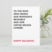 Draagbare werkdagen en koffie breekt grappige geze feestdagenkaart (Staand voorkant)