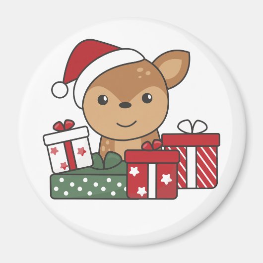 Draagbare winterdieren met kerstcadeau magneet (Voorkant)