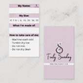 Draagbare zondag - Product-ID Notitiekaartje (Voorkant / Achterkant)