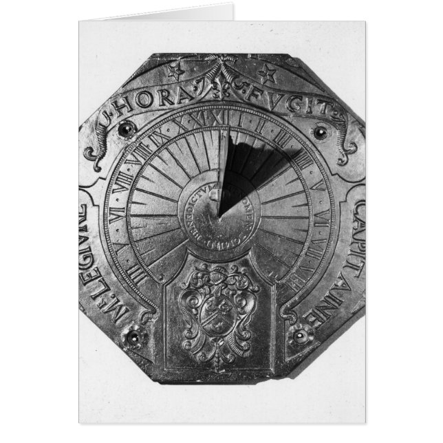 Draagbare zonnewijzer, van het gips Sierk 1756 (Voorkant)