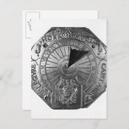 Draagbare zonnewijzer, van het gips Sierk 1756 Briefkaart (Voorkant / Achterkant)