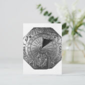 Draagbare zonnewijzer, van het gips Sierk 1756 Briefkaart (Staand voorkant)