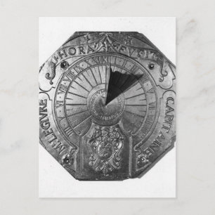 Draagbare zonnewijzer, van het gips Sierk 1756 Briefkaart