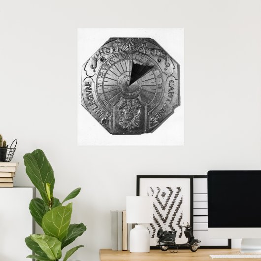 Draagbare zonnewijzer, van het gips Sierk 1756 Poster (Thuiskantoor)