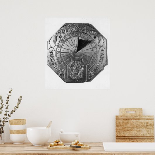 Draagbare zonnewijzer, van het gips Sierk 1756 Poster (Keuken)