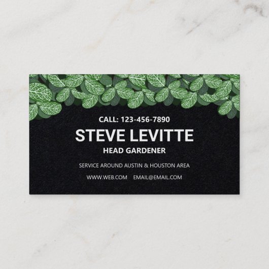 Draagbare zorg en landschapsontwerp Professionele  Visitekaartje (Achterkant)