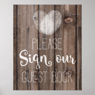 Draagboek bruiloft floral rustious wood trouwbord poster