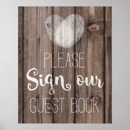 Draagboek bruiloft floral rustious wood trouwbord poster (Voorkant)