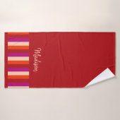 Draagdoek met trillende zomerStripes - diep rood Badhanddoek (Badhanddoek)