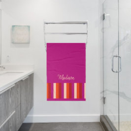 Draagdoek met trillende zomerStripes - donkerroze Badhanddoek