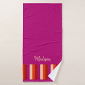 Draagdoek met trillende zomerStripes - donkerroze Badhanddoek (Badhanddoek)