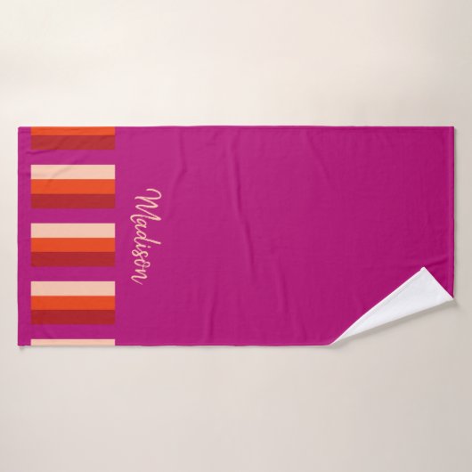 Draagdoek met trillende zomerStripes - donkerroze Badhanddoek (Badhanddoek)