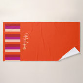 Draagdoek met trilzomerstrepen - oranje rood badhanddoek (Badhanddoek)