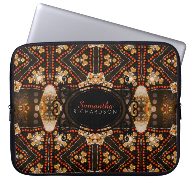 Draaghoes voor kunstmatig gebluste laptoptas met o laptop sleeve (Voorkant)