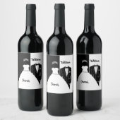 Draagjurk, zwart en wit wijn etiket (Flessen)