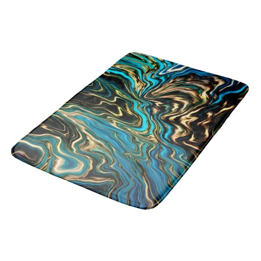 Draagkleuren Marble Gold Aqua Bath Mat (Gekanteld)