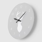 Draagkop Hunters Buck Wall Clock - Grijs Grote Klok (Hoek)