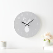 Draagkop Hunters Buck Wall Clock - Grijs Grote Klok (Huis)